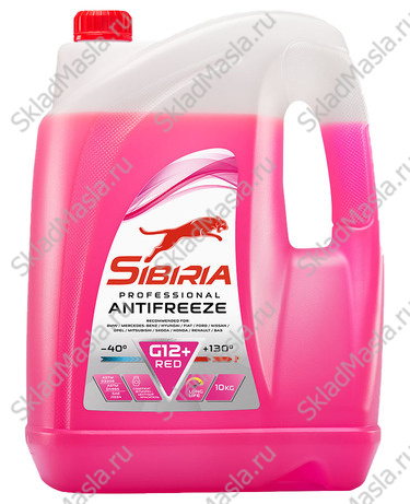 Антифриз Sibiria G12+ -40 красный (канистра 10кг)